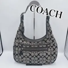 【人気】コーチ COACH ワンショルダーバッグ ハーフムーン シグネチャー 黒