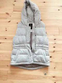 Gap グレー フード付きダウンベスト XS