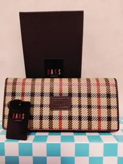 極美品/未使用】DAKS ダックス 長財布 レザー ペイズリー柄 ピンク 箱 