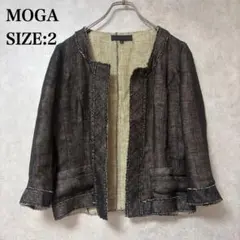 MOGA ノーカラー ジャケット サイズ2 麻のサムネイル