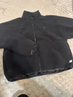 【美品】アディダス ボアジャケット フルジップ スリーストライプス ブラック M