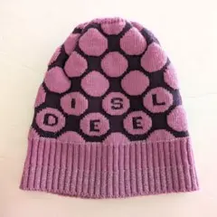 00s DIESEL ニット帽 ビーニー y2k パープル 水玉 archiveのサムネイル