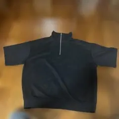 【CLEL】ハーフジップ デザイン 半袖プルオーバーTシャツ