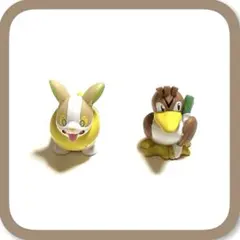 ポケモンキッズ(ワンパチ/カモネギ)指人形　ソフビ