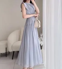 GRL 楊柳シフォンフリルフレアワンピース (k9123c)