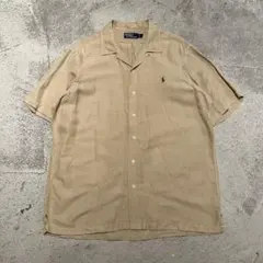90s Ralph Lauren LINEN SILK 開襟のサムネイル