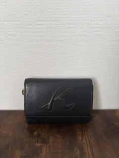 ブラックレザー 三つ折り財布　キタムラ