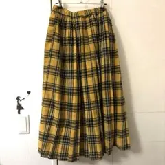 新品未使用　完売品MARKEY'S イエローチェック プリーツスカート　サイズ1