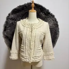 RANG MUSEE ノーカラーツイードジャケット（13AR）