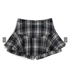 GRL グレイル チェック柄フリルスカートパンツ ネイビー ks006a