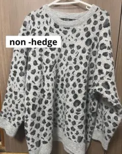 non-hedge 豹柄長袖ニット グレーのサムネイル