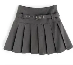 プリーツスカート グレー ミニスカート