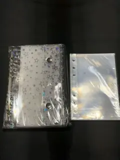 クリアシール帳 A6 バインダー シール帳 星柄 リフィル10枚 リングファイル