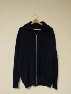 ZARA ザラドライバーズニット Wジップリブネイビー