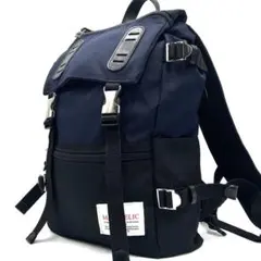 【未使用級】 マキャベリック ダブルバックルリュック ブラック×ネイビー