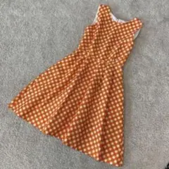 Kate spade オレンジ　チェックワンピース　ドレス　XS