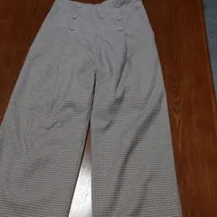 index インデックス ワイドパンツ チェック ベージュ ブラウン M