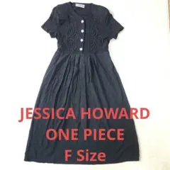 JESSICA HOWARD 半袖ロングワンピース ブラック　ヴィンテージ