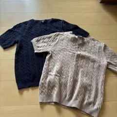 り*ま様 ユニクロ ケーブルクルーネックセーター