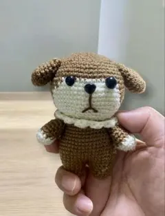 ゆるふわ垂れ耳のいぬの編みぐるみ約10cm 8-19