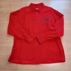 santafe 長袖　コーデュロイ長袖シャツ 赤 サイズ05 LL〜3L相当