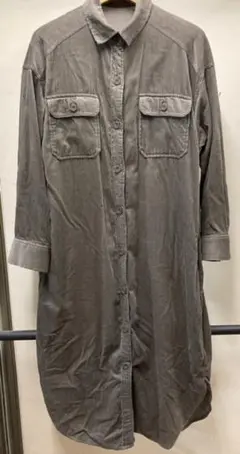 コーデュロイ　ロングシャツ