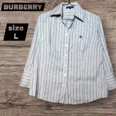 バーバリーロンドン　長袖シャツ　ストライプ　ベージュ　40　L　匿名配送