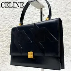 激レア CELINE 千鳥格子柄 ショルダーバッグ 凱旋門金具 スエード 
