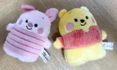 くまのプーさんとピグレット ぬいぐるみセット　ならべてどーみぃふれんず