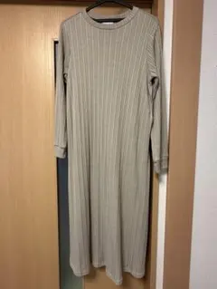 産後授乳口付きリブワンピース