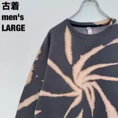 古着 FRUIT OF THE LOOM スウェット ブリーチ タイダイ 灰 Lのサムネイル