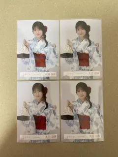櫻坂46 大沼晶保 2022年 浴衣衣装 生写真 チュウ 4枚セット まとめ売り