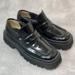 新品未使用　PIPPICHIC クロコ型押 ローファー　ブラウン クロココンビローファー ブラック 黒 ブラウン 型押し ワニ