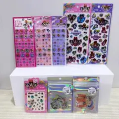 パワパフ シール8種セット グリッター タイル オーロラ デコプチステッカー