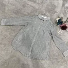 良品　長袖ブラウス　ストライプ　薄手　綿100% 透け感　M〜L 涼しい