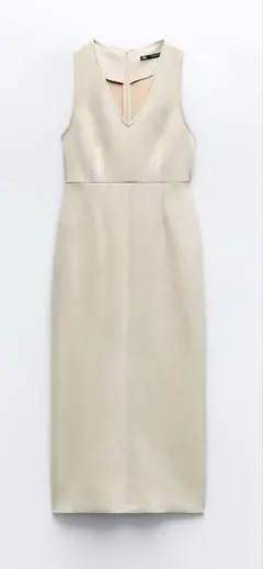 ZARA ベージュ ジャンパースカート　スウェード調