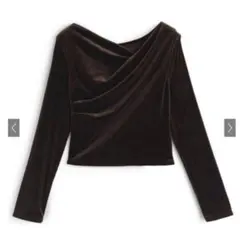 GRL ベロアドレープトップス dk1551 ブラウン
