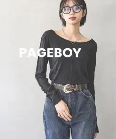 ♢新品タグ付♢ ページボーイ アウトシームシアーロングスリーブ ブラック
