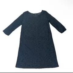 &byP&D 花柄レース ひざ丈ワンピース ブラック 38