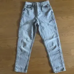 ZARA テーパード　ハイウエスト　デニム　グレー