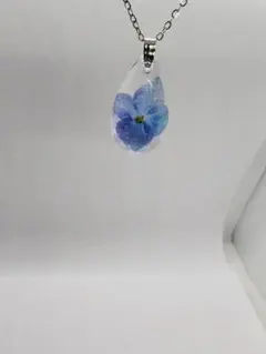 あじさいレジンネックレス あじさいペンダント レジンネックレス紫陽花