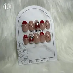 ワンホン フレンチ 赤ネイル 冬ネイル 韓国 ガーリー スナ系