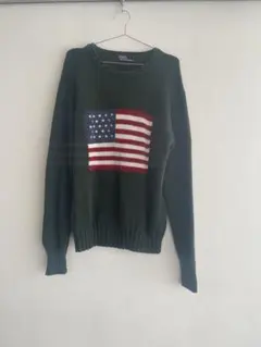 90s Ralph Lauren ラルフローレン 星条旗 コットンニット