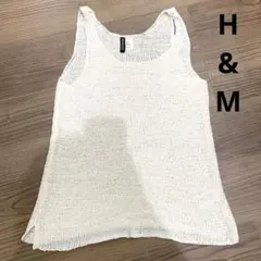 H&M ニット タンクトップ ホワイト 36 M