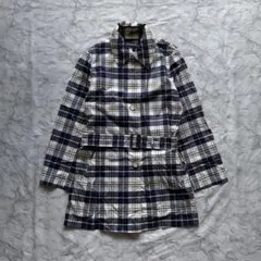 日本製 Aquascutum ハーフコート スプリングコート チェック柄 薄手のサムネイル