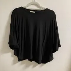 studio CLIPコットンシアーラウンドヘムプルオーバー Tシャツ ブラックのサムネイル