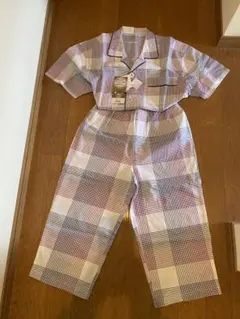 (お値下げ新品)チェック柄 メンズ半袖パジャマ M介護用パジャマ大きめボタン