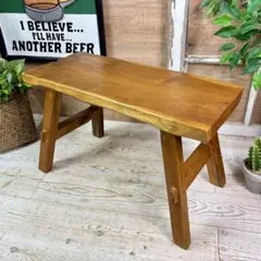 オールドチーク天然無垢材ナチュラルウッドベンチS木製イス花台一枚板アジアン椅子