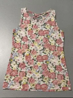 夏大活躍★ 花柄　ノースリーブ　タンクトップ　Mサイズのサムネイル