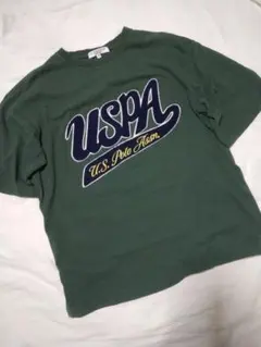 U.S. POLO ASSN. Tシャツ モコモコ サガラ刺繍ロゴ グリーン S